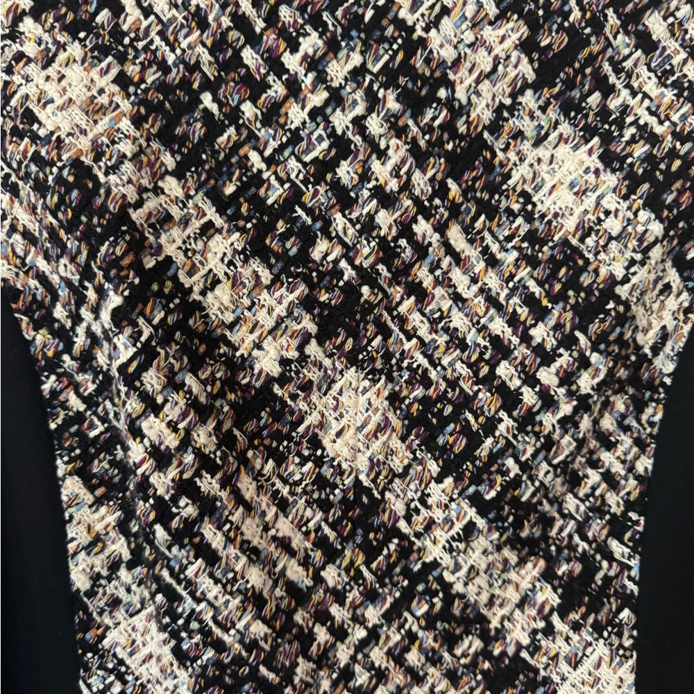 Tory Burch Black and White Plaid Sleeveless A-Line Dress - Picture 4 of 5